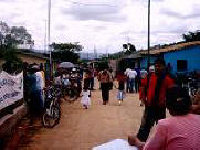 Hondurans walking to the dedication