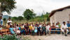 village watching the water tower dedication