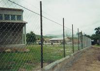 Completed fence around Riecken Library